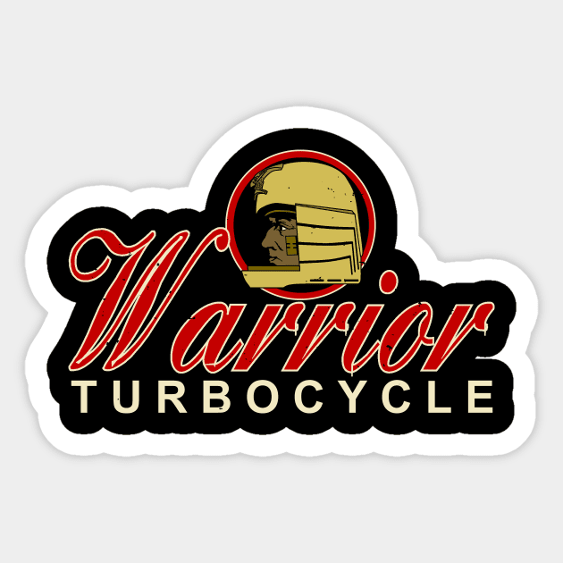 Warrior Turbocycles (BGS Turbine Ad Parody) Sticker by J. Rufus T-Shirtery